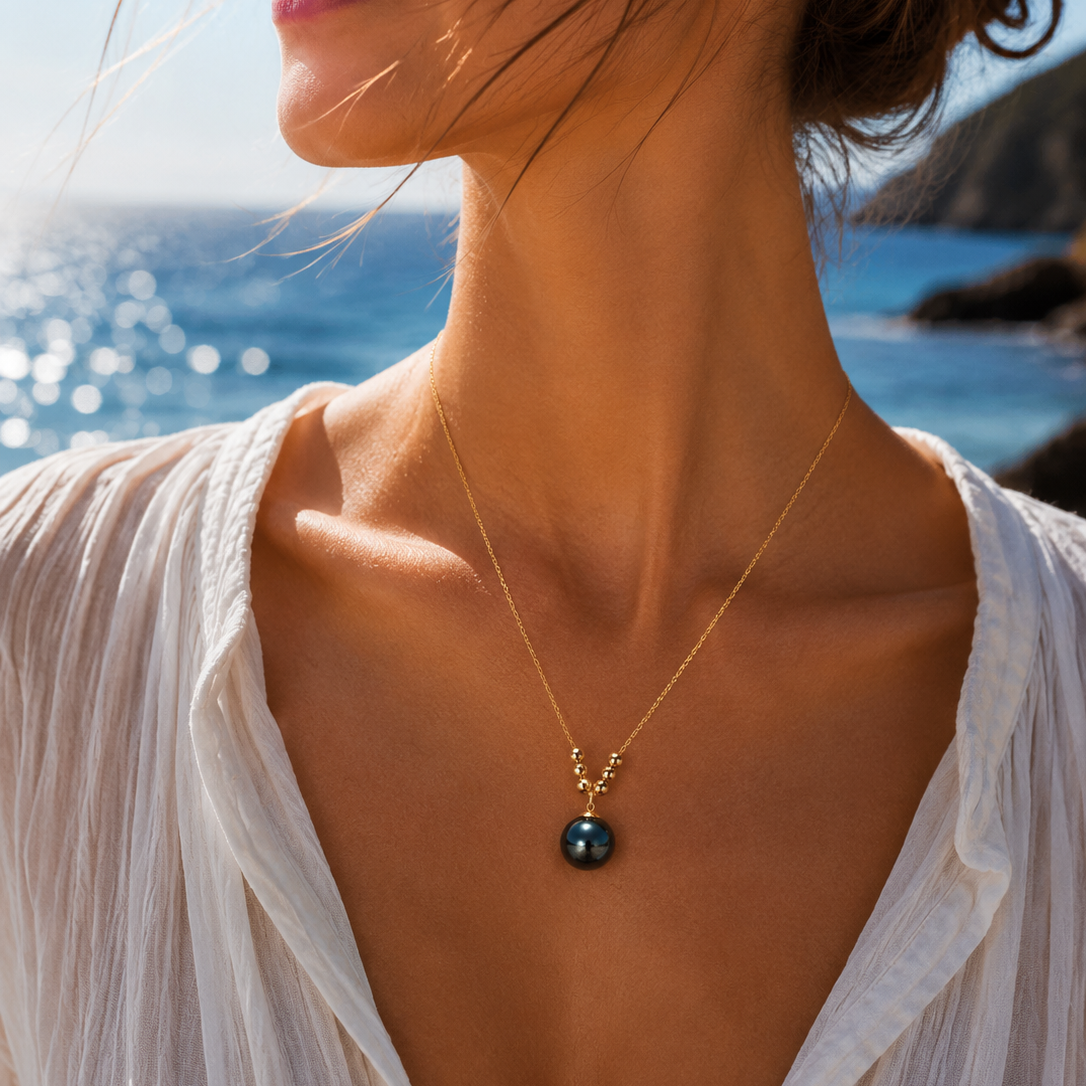 Pendentif Perle de Tahiti Or Jaune 18k