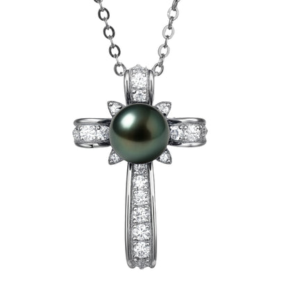Pendentif Perle de Tahiti en Croix