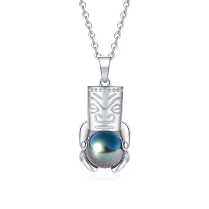 Pendentif Tiki Perle de Tahiti Argent 925
