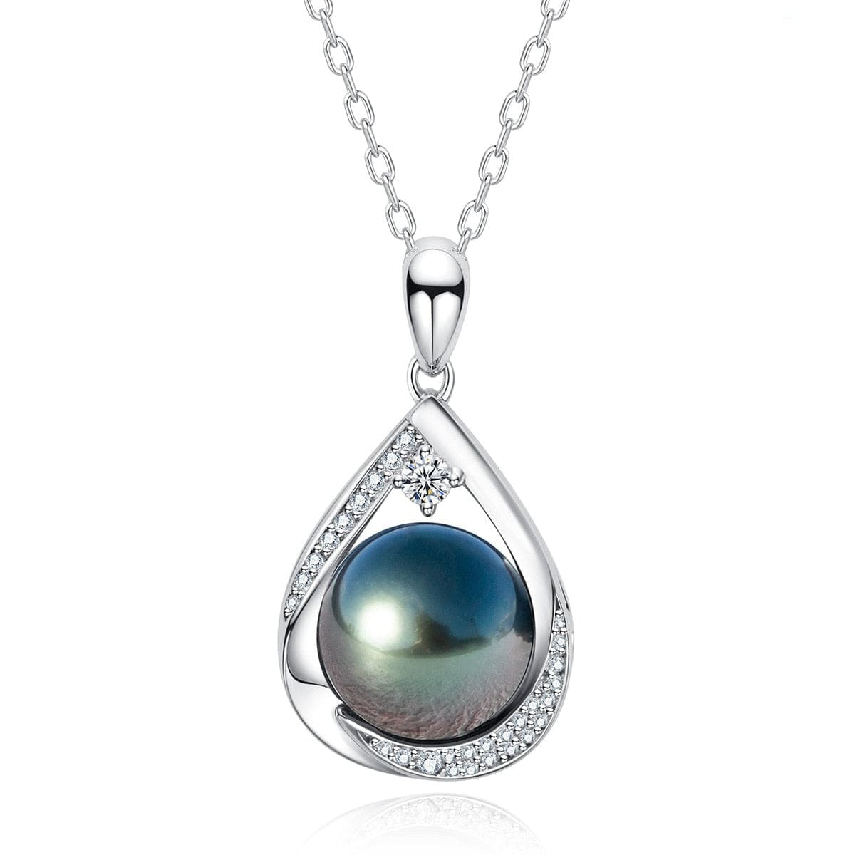 Pendentif Perle de Tahiti Hine Argent Massif & Moissanite