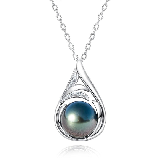 Pendentif Perle de Tahiti Argent & Diamants Moissanite