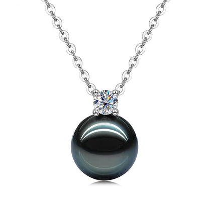 Pendentif Andréa Perle de Tahiti & Diamant Moissanite Argent 925