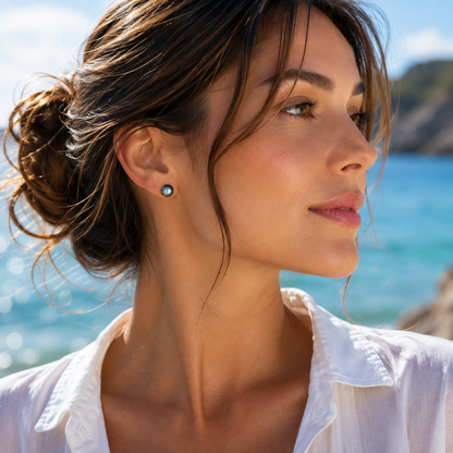 Boucles d'Oreilles Perle de Tahiti Or Blanc 18K AAA