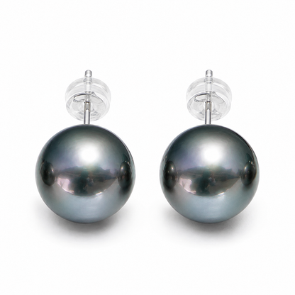 Boucles d'Oreilles Perles de Tahiti Or Blanc 18K