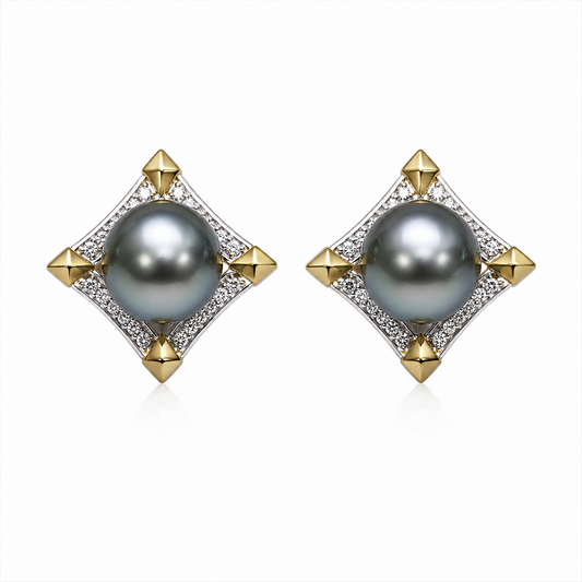 Boucles d'Oreilles Perle de Tahiti Argent 925 Léna
