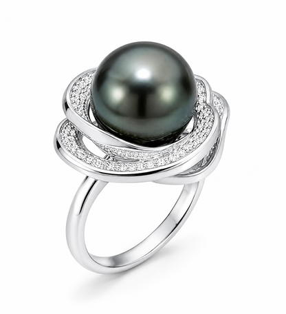 Bague Amélie Argent Perle de Tahiti AAA