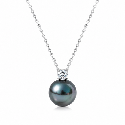 Pendentif Perle de Tahiti Or Blanc & Moissanite