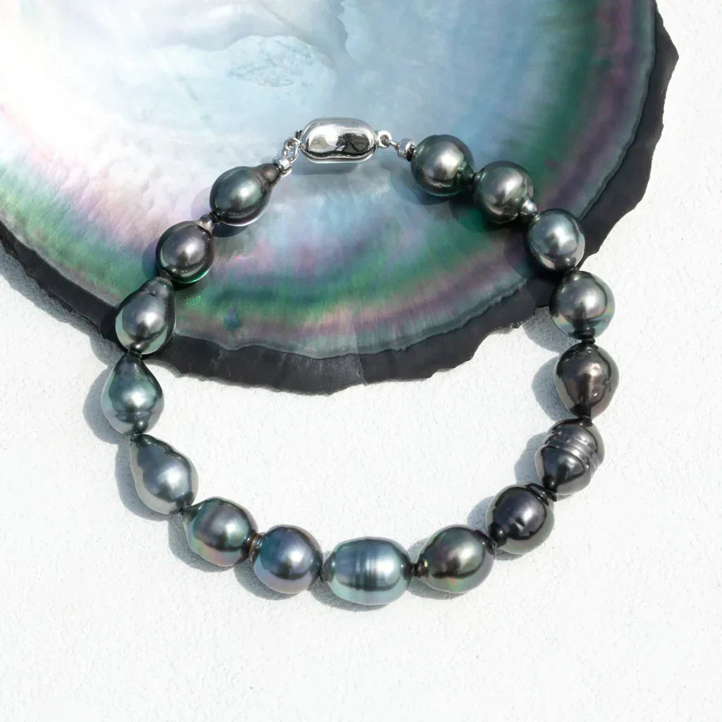 Bracelet Perles de Tahiti Baroques Argent