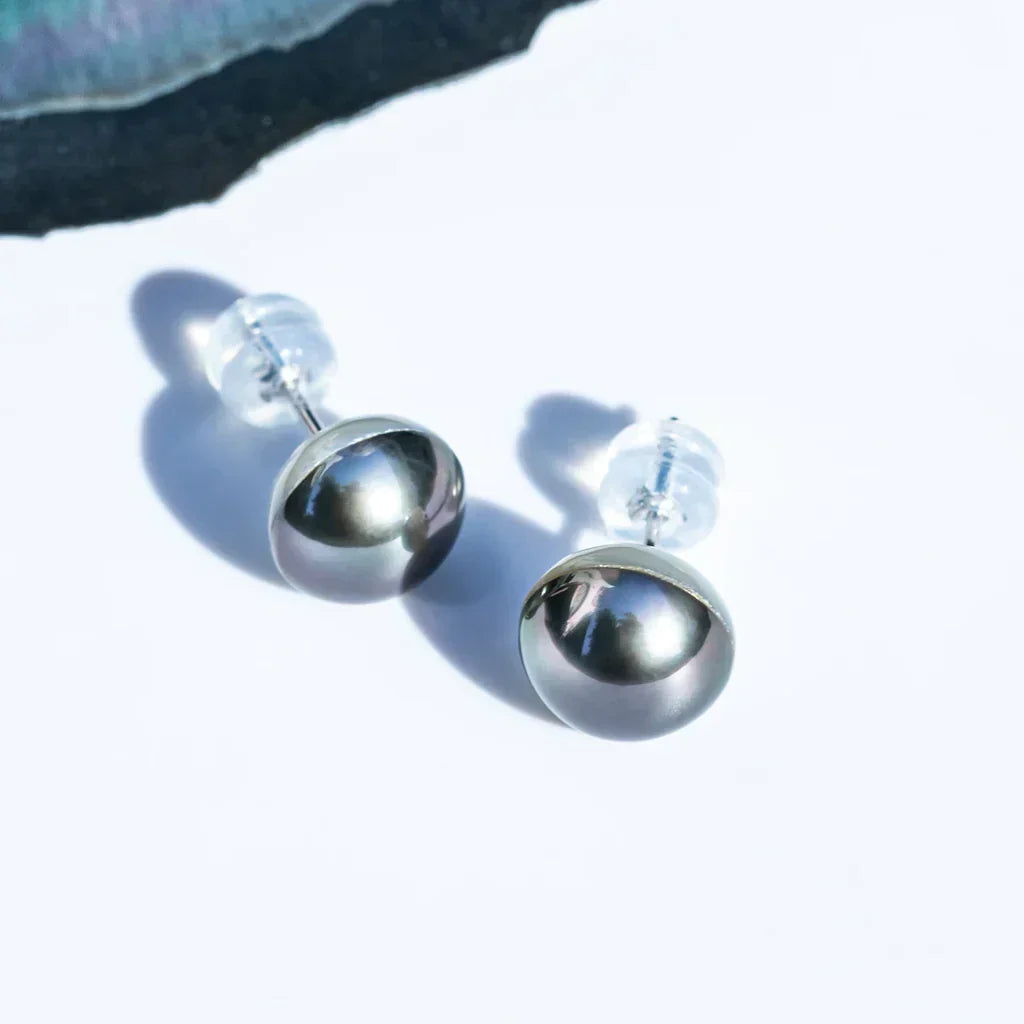 Boucles d'Oreilles Perle de Tahiti Or Blanc 18K AAA