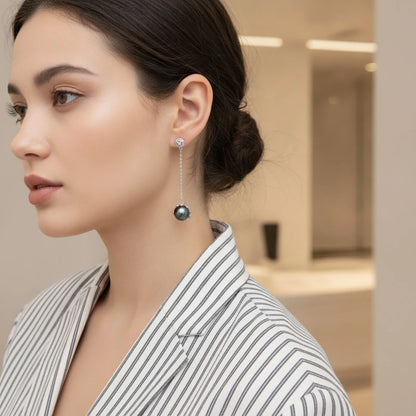 Boucles d'Oreilles Perle de Tahiti Lola Argent 925