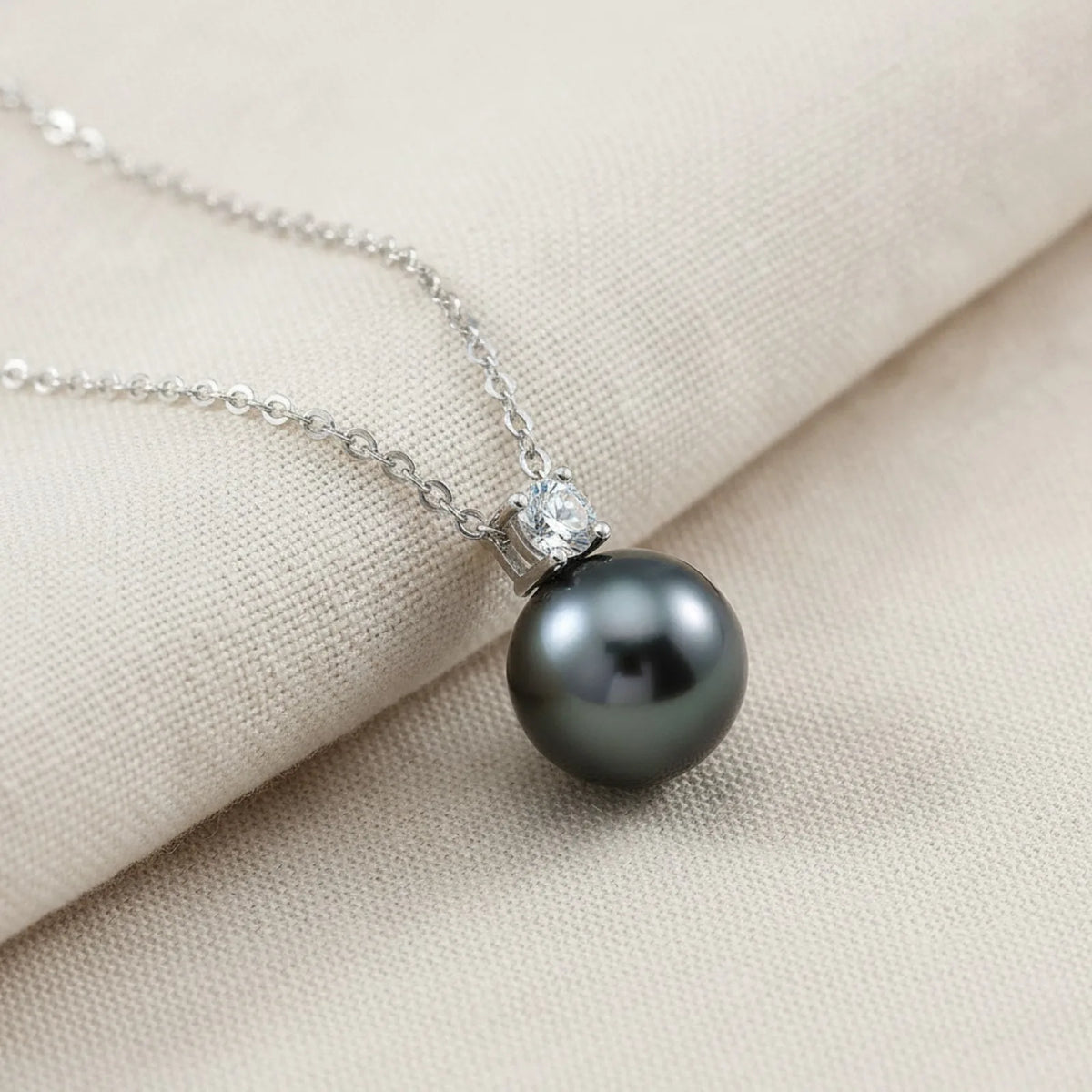 Pendentif Andréa Perle de Tahiti & Diamant Moissanite Argent 925