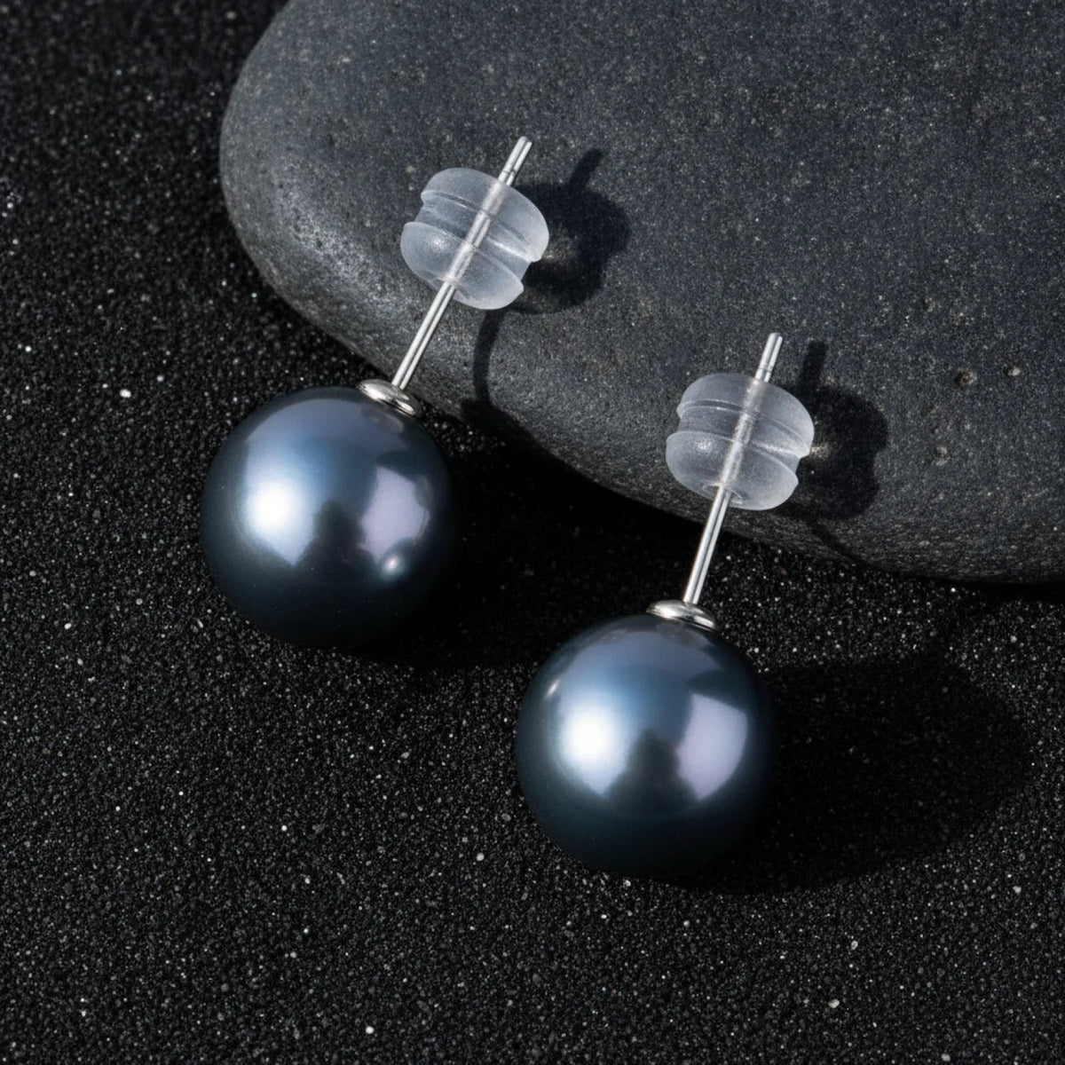Boucles d'Oreilles Perle de Tahiti Or Blanc 18K