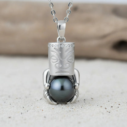 Pendentif Tiki Perle de Tahiti Argent 925