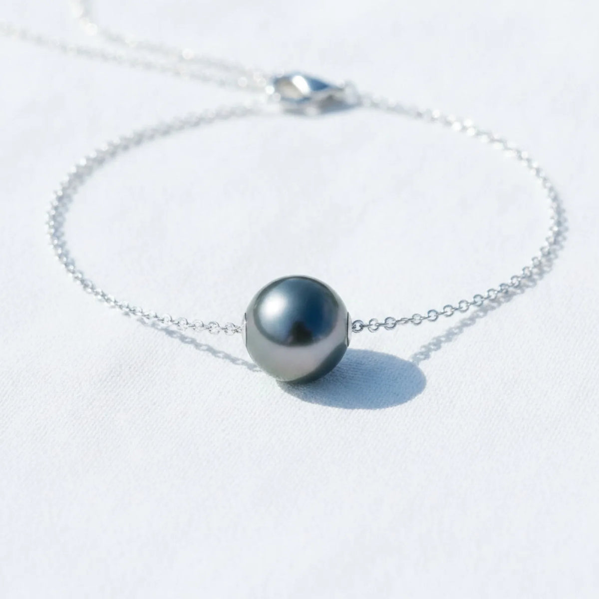 Collier Ras de Cou Perle de Tahiti Argent Ajustable