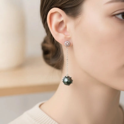 Boucles d'Oreilles Perle de Tahiti Lola Argent 925