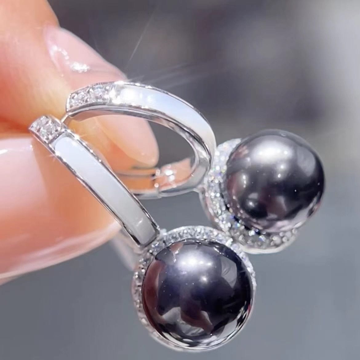Boucles d'Oreilles Perle de Tahiti Argent 925 Lauri