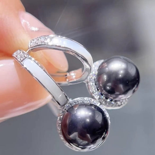 Boucles d'Oreilles Perle de Tahiti Argent 925 Lauri