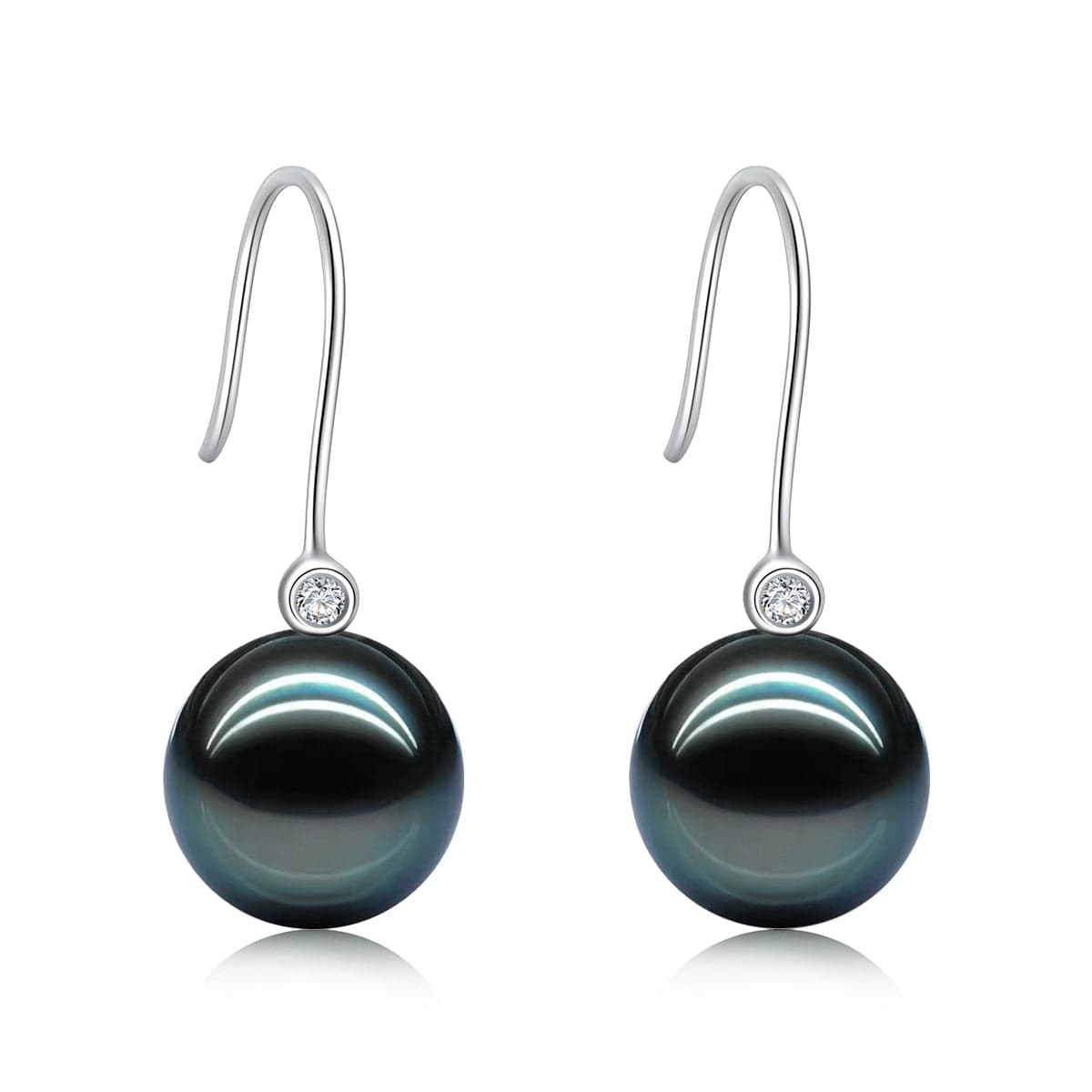Boucles d'Oreilles Perle de Tahiti Or 18k Moissanite Ava