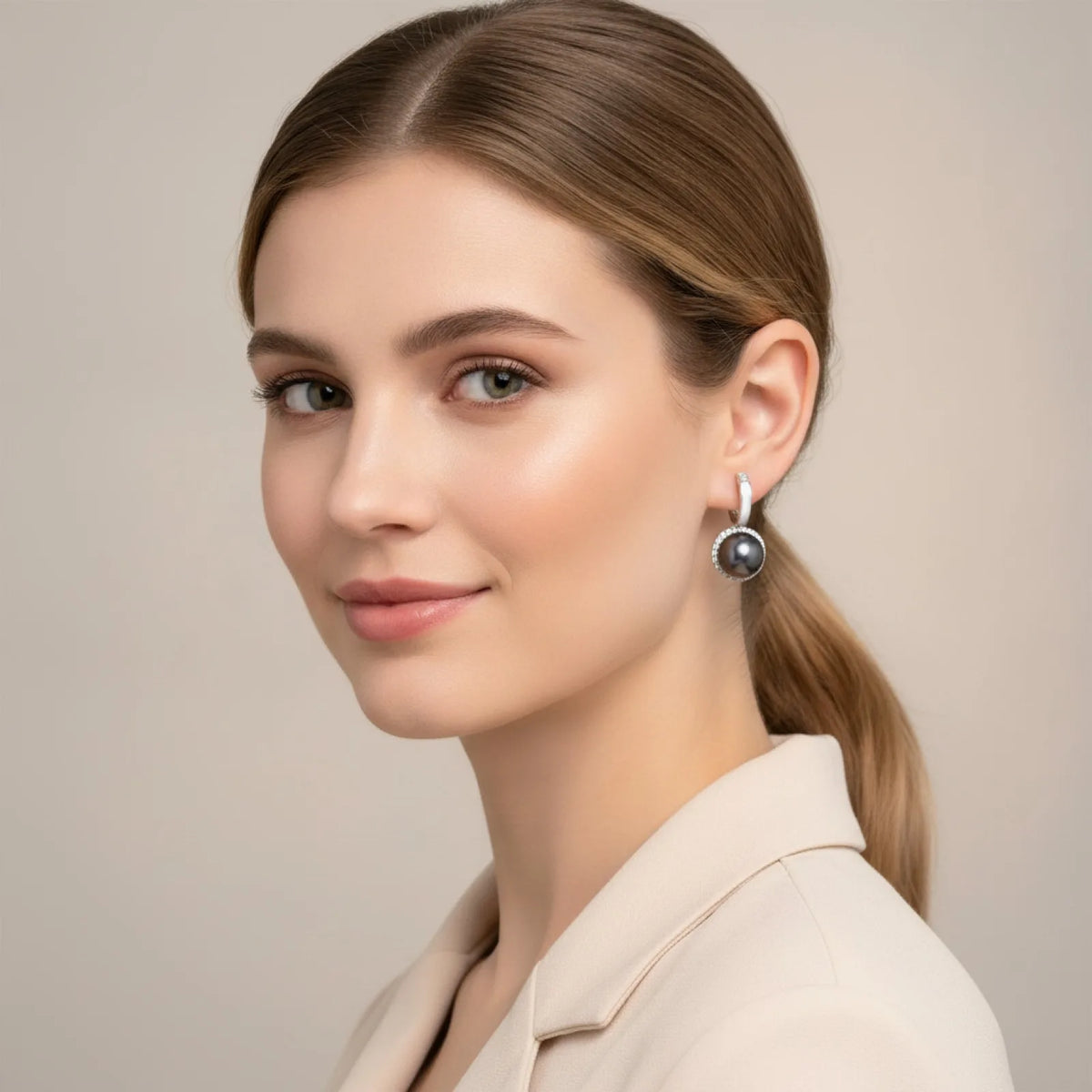 Boucles d'Oreilles Perle de Tahiti Argent 925 Lauri