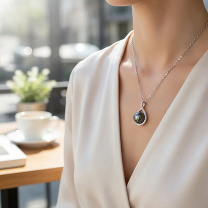 Ras du Cou Perle de Tahiti Argent & Moissanite