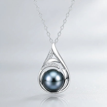 Pendentif Perle de Tahiti Argent & Diamants Moissanite