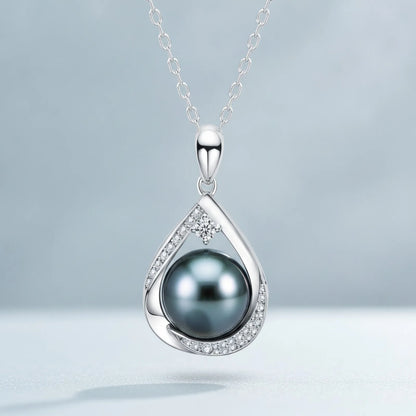 Pendentif Perle de Tahiti Hine Argent Massif & Moissanite