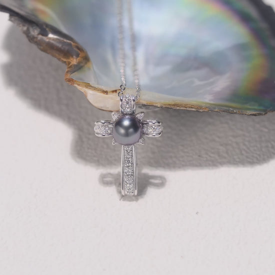 Pendentif Perle de Tahiti en Croix