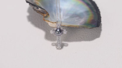 Pendentif Perle de Tahiti en Croix